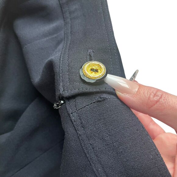 Gemma Kahng NY 4 Pencil Skirt Vintage Wool Blend Button Detail 90s VTG - Picture 7 of 12